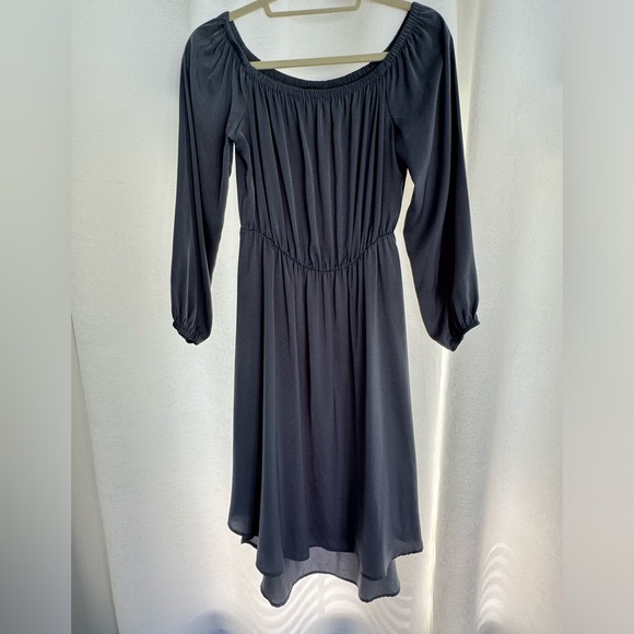 Blue size s midi with sleeves high low dress - Picture 2 of 6